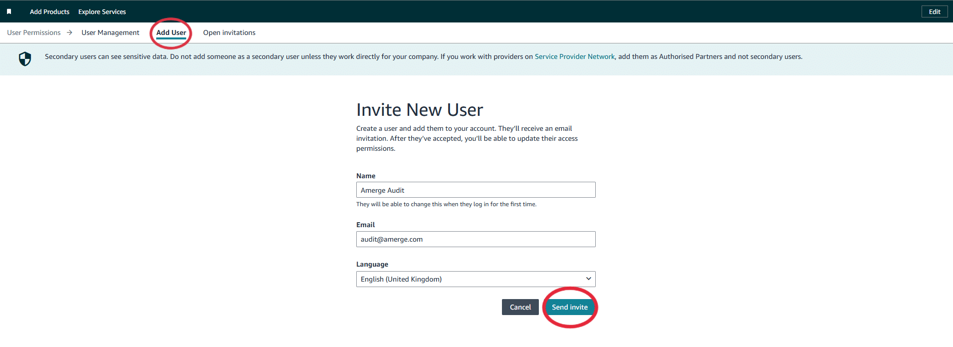 amazon seller central, invite new user amazon seller central, invite new user