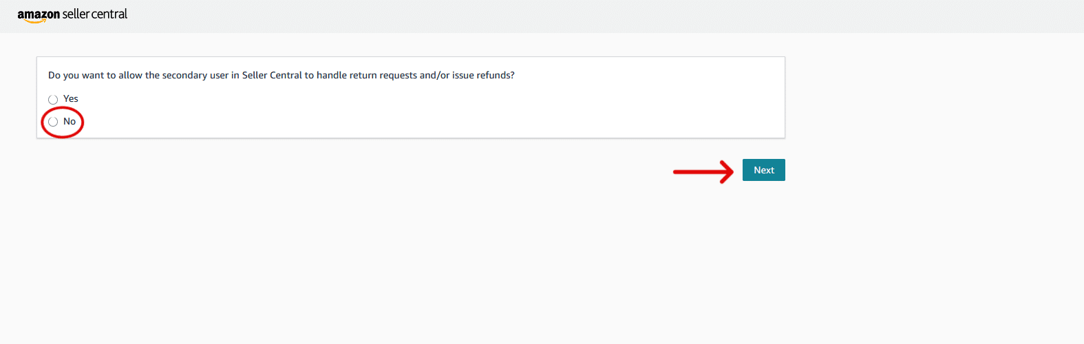 amazon seller central, user permissions
